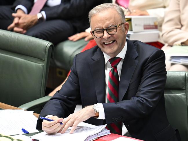 CANBERRA, AUSTRALIA  - NewsWire Photos - February 13, 2025: Prime Minister Anthony Albanese during Question Time at Parliament House in Canberra. Picture: NewsWire / Martin Ollman