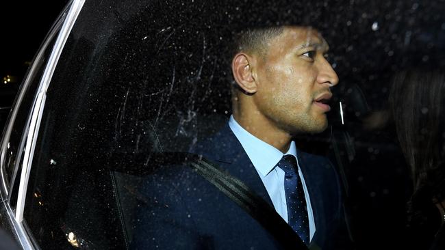 Israel Folau leaves the Code of Conduct. Picture: AAP