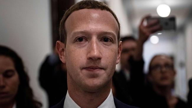 Facebook chief Mark Zuckerberg was forced to testify in front of US Congress in 2019 and answer questions of Russian interference with the 2017 election. Picture: Brendan Smialowski/AFP