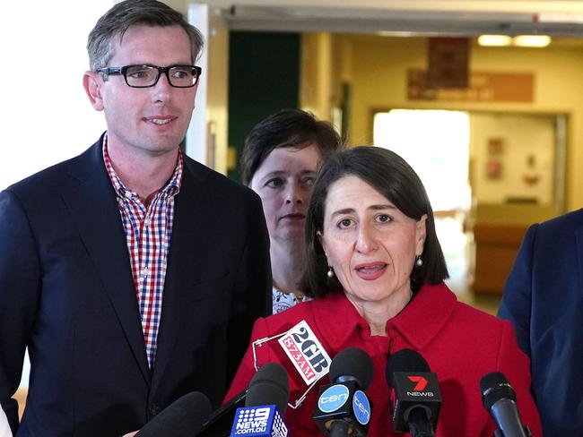 Focused... Treasurer Dominic Perrottet NSW Premier Gladys Berejiklian