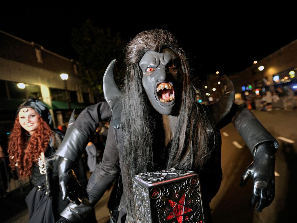 Demons parade at the launch of Halloween season in Salem, Massachusetts. Picture: AFP