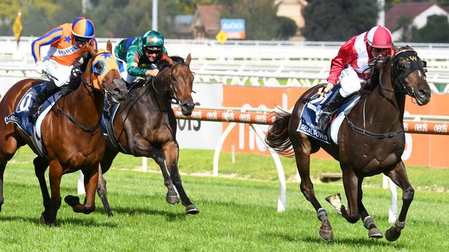 Regal Power stormed to victory in the All-Star Mile. Picture: AAP