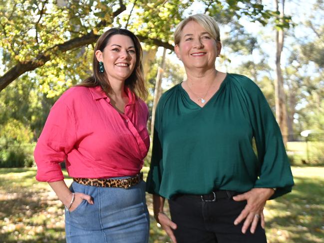 22/5/22. Sarah Hanson Young and Barbara Pocock. Pocock will most certainly become the second SA Greens senator.Picture: Keryn Stevens