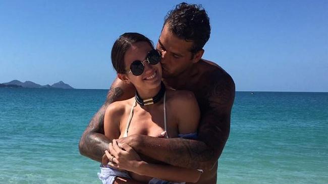 Former Miss Universe Jesinta Campbell and Sydney Swans player Buddy Franklin have been holidaying in Gold Coast for at least 10 days. Picture: Instagram