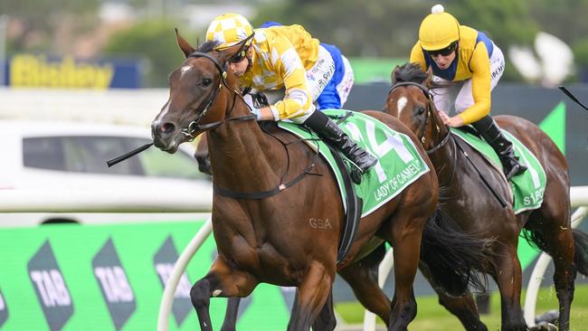 Golden Slipper winner Lady Of Camelot will take her place in The Everest on Saturday Picture: Bradley Photos