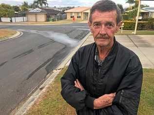 Raceview residents Les Nutley is among a group of distressed and anxious home owners puzzled by an 'underground river' threatening to destroy homes. Picture: Helen Spelitis