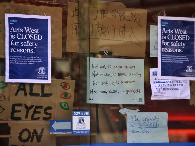 Arts West was “closed for safety reasons” on Monday. Picture: Mark Stewart