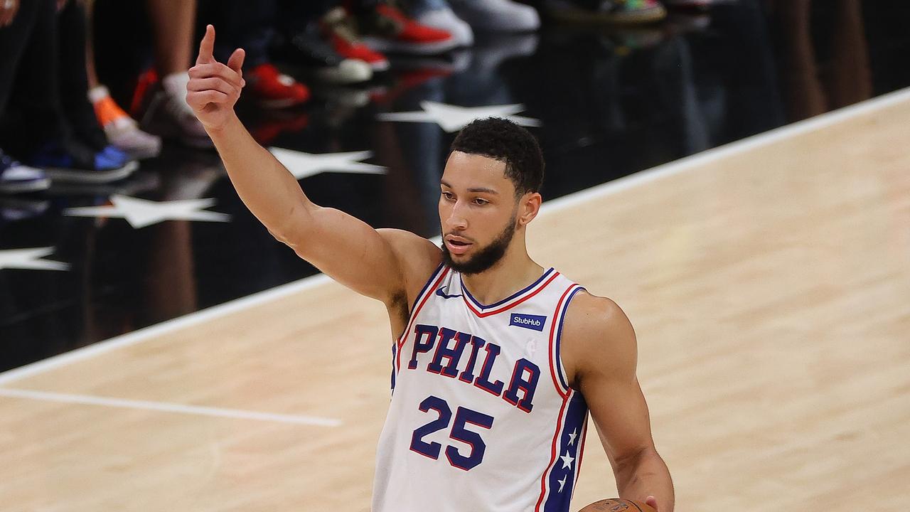 Ben Simmons comparisons to Aussie super brat Bernard Tomic are sadly justified according to Boomers legend Chris Anstey, who says Simmons will live to regret his actions after he was thrown out of Philadelphia training and suspended amid his ugly trade standoff. Picture: Kevin C. Cox/Getty Images/AFP.