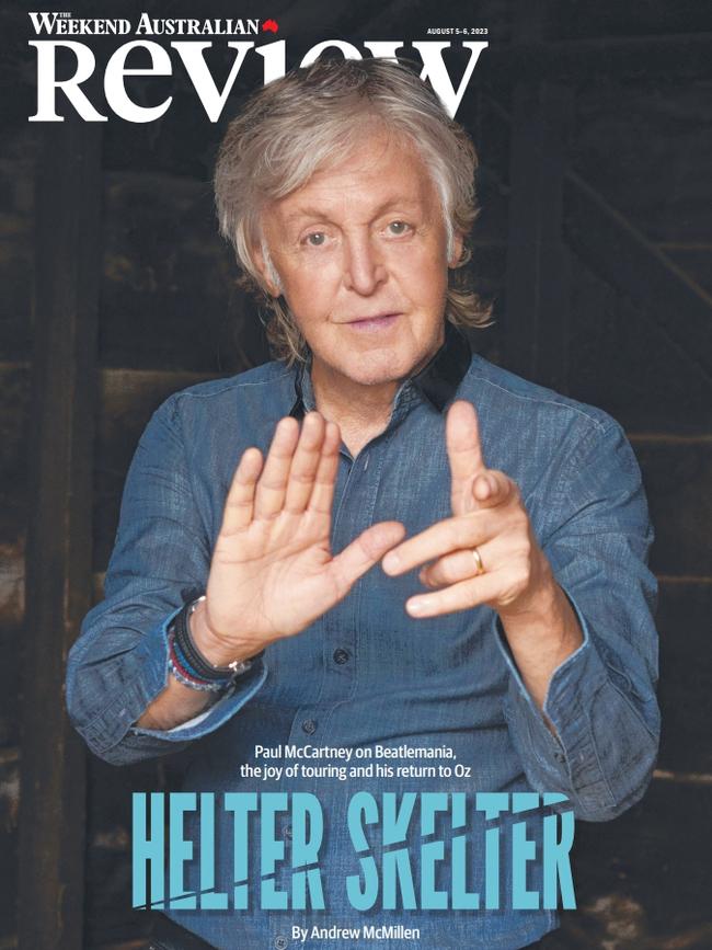 'Helter Skelter: Paul McCartney' on the cover of Review, August 2023. Picture: Mary McCartney / MPL Communications