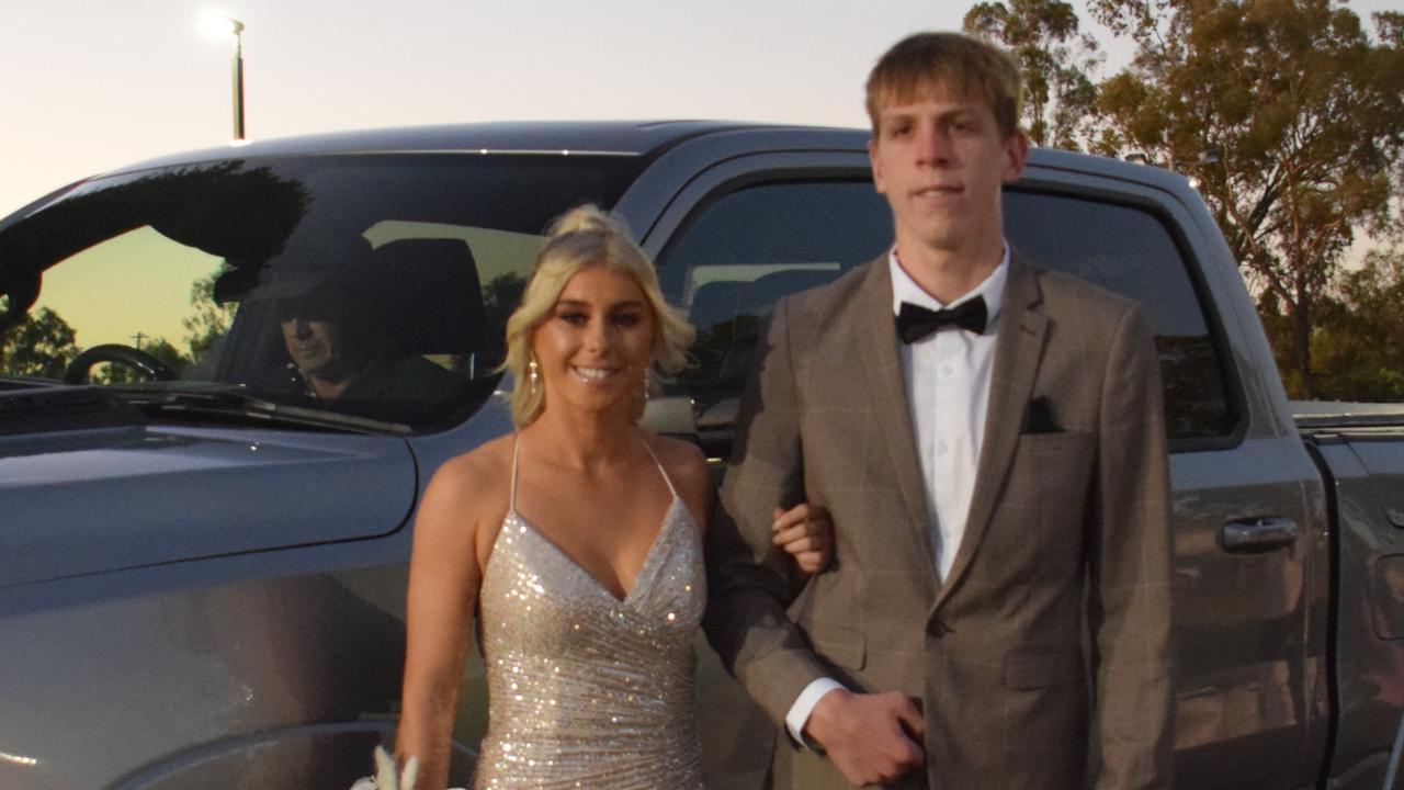 Harry Cooper and Charlotte Roberts stunned on the red carpet at Our Lady of Southern Cross College's formal for 2023. Picture: Emily Devon