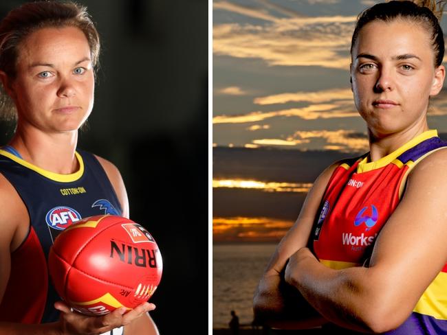 AFLW Crows Courtney Cramey and Ebony Marinoff