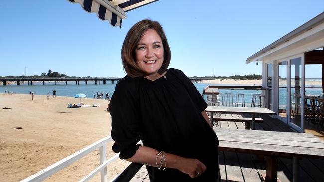 Liberal Assistant Minister for Social Services Sarah Henderson at Barwon Heads in her Victorian electorate of Corangamite yesterday. Picture: David Geraghty