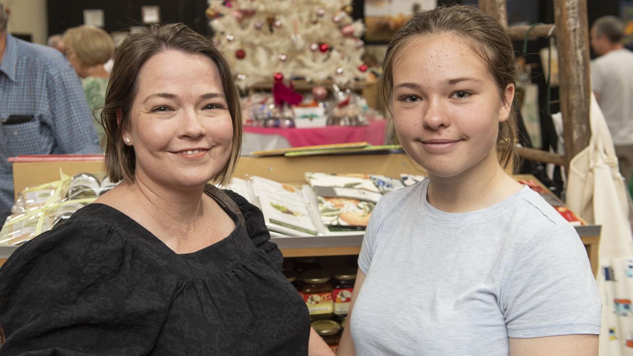 Carolyn and Sarah D'Unienville enjoy Bush Christmas at the Masonic Centre in Neil St. Saturday, November 26, 2022. Picture: Nev Madsen.