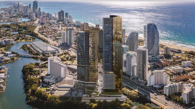 Artist impressions of the Dorsett tower at The Star Gold Coast, the next part of the masterplan