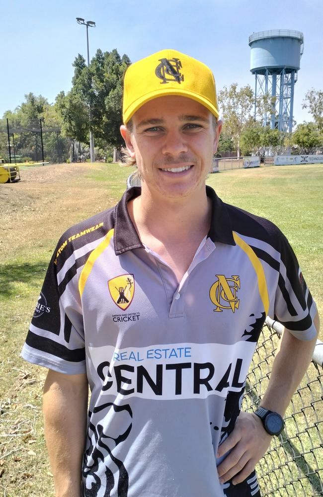 Nightcliff's Douwtjie Hoogenboezem scored 73 against Darwin in round 14 of Premier Grade Cricket. Picture: Ian Butterworth.