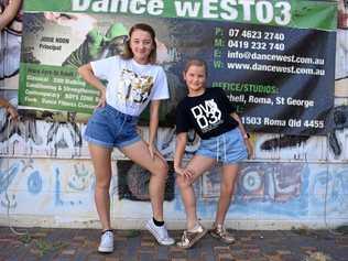 Riley Bryen and Ella McLean have been awarded for their commitment to Dance West in Roma. Picture: Jorja McDonnell