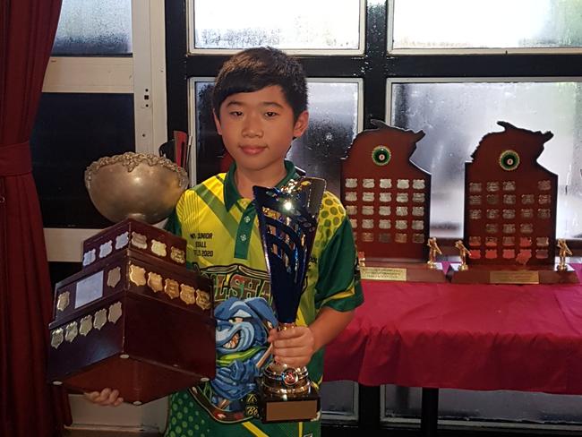 Pint Juniors’ Jason Yu is only 12, but he won the Singles title at the NT Junior Eightball Championships. Picture: Suppled