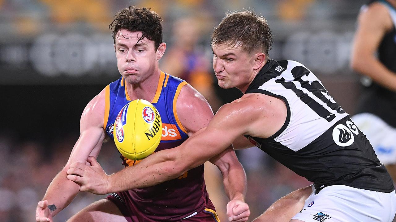 Lachie Neale had 43 possessions in Brisbane Lions’ victory over Port Adelaide. Picture: AAP Image/Dave Hunt.