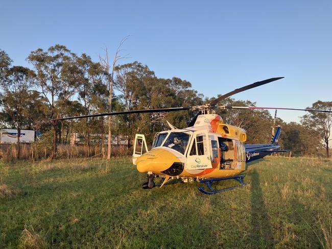 The CapRescue helicopter airlifted a woman, 52, who was involved in the single vehicle crash at Kunawarra Rd just after 4.30am to Rockhampton Hospital with life-threatening injuries to her head and chest.