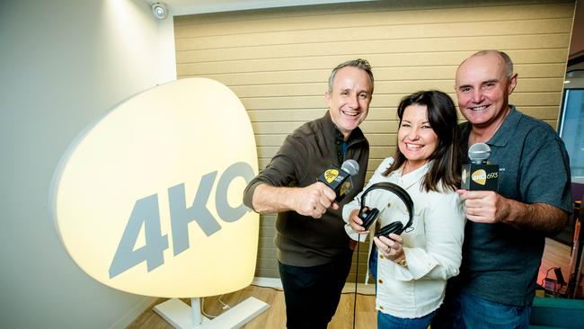 The team as 4KQ's Breakfast hosts (left to right) Mark Hine, Laurel Edwards and Gary Clare. Picture: Richard Walker