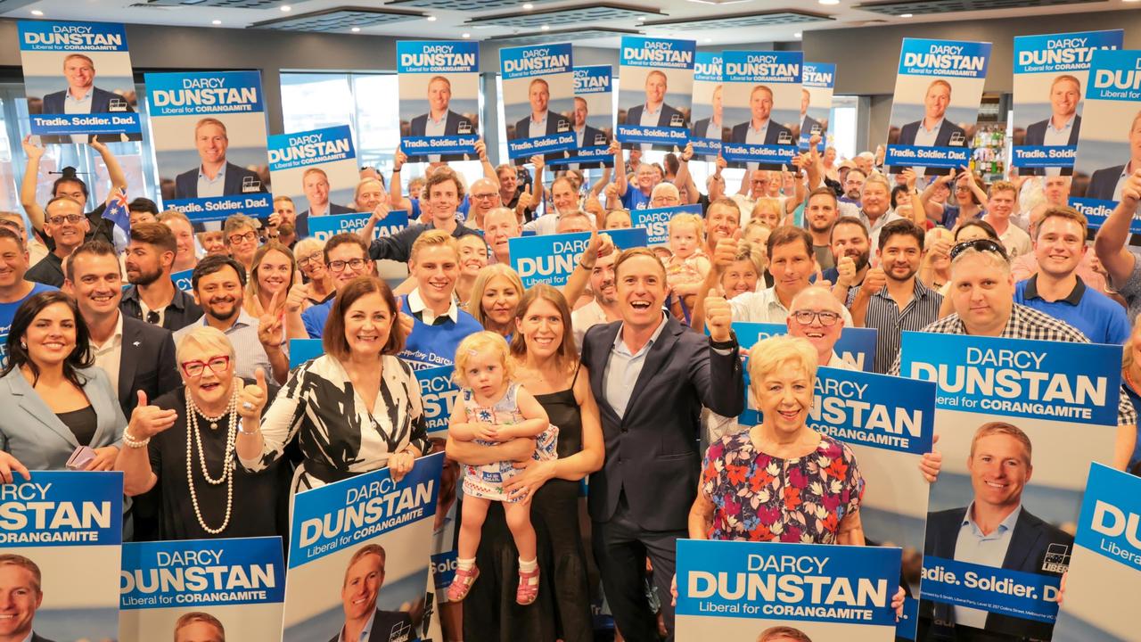 Darcy Dunstan at his election campaign launch at Leopold Sportsman’s Club in early March.
