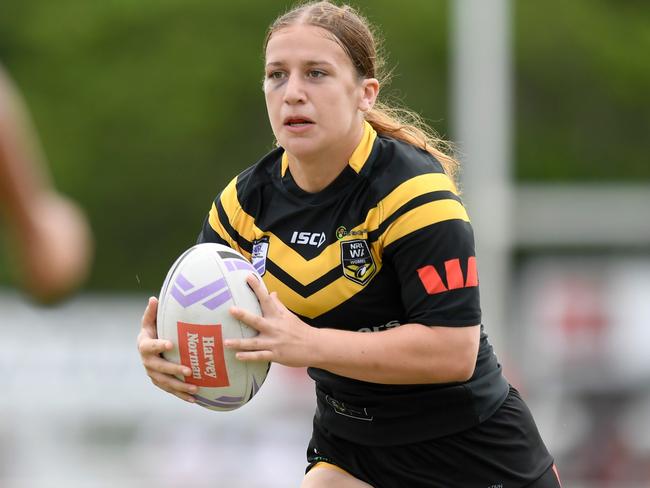 Rising star Brianna Young in action for the WA state side. Picture: NRL WA