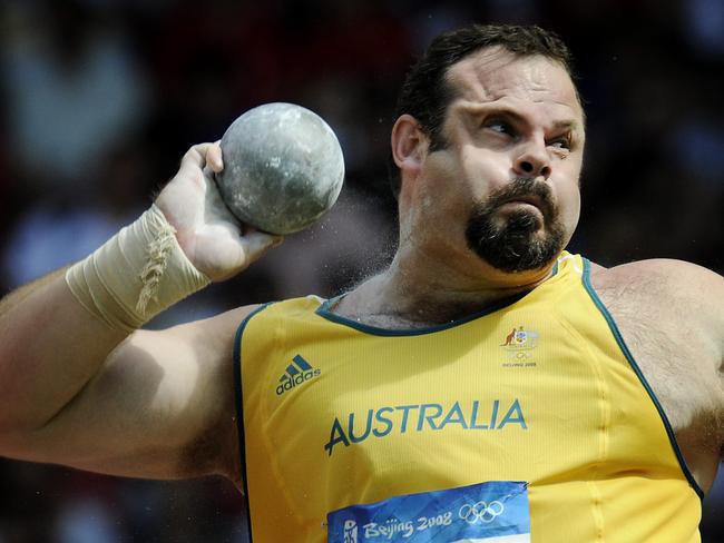 Beijing Olympics 2008. Athletics. Men's Shot Put Qualifier. Australia's Justin Anlezark failed to qualify for the final.