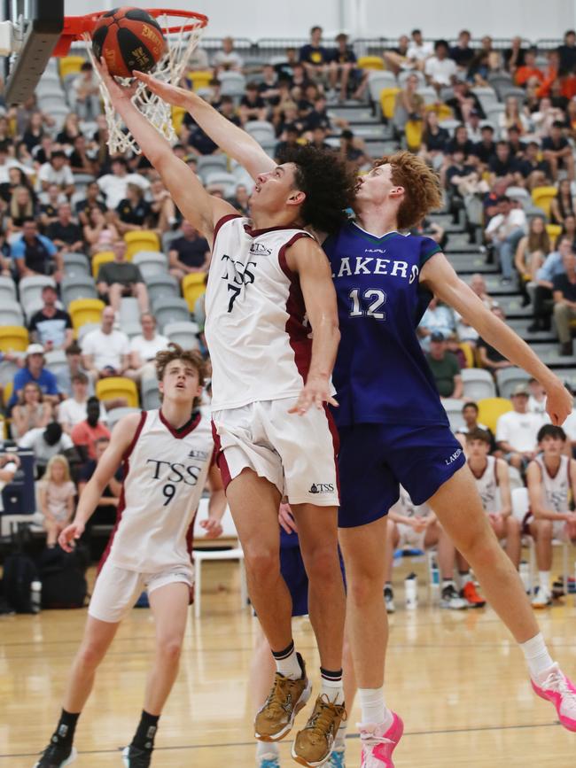 Cairns product Jaylen Pitman from The Southport School tormented the Lakers defence in the final. Picture Glenn Hampson