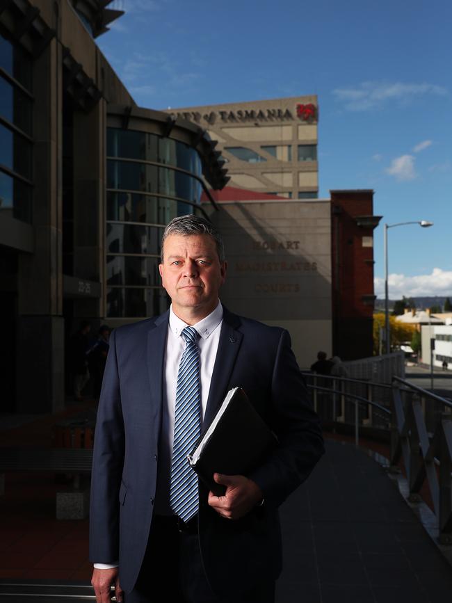 Police Association of Tasmania president Colin Riley says security at Tasmania’s magistrates courts is woefully inadequate, with police officers constantly assaulted and put in harm’s way. Picture: NIKKI DAVIS-JONES