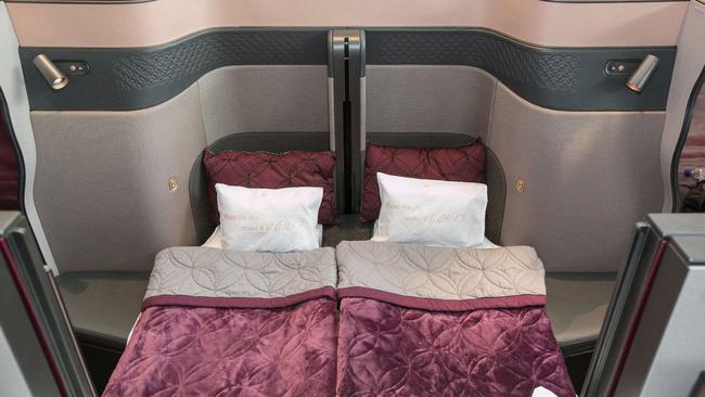 3. Keep your pants onYes, some business class suites are designed to turn into double beds. Yes, this is very cute. But no: this is not your private lounge room.