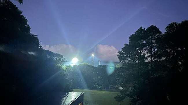 Some residents are not happy with the new lights Byron Shire Council put up on the sports field in June 2024. Picture: Darren Bridge