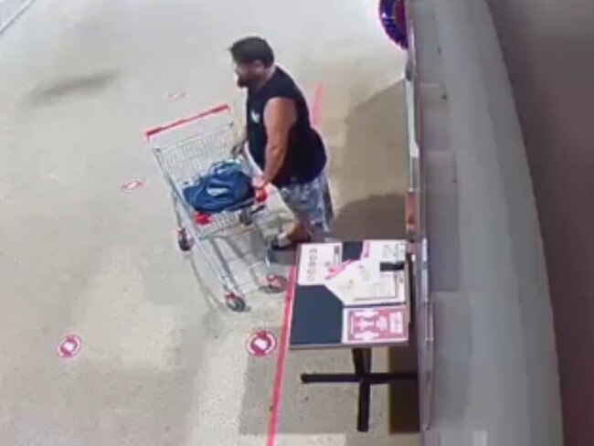 A man has been caught on camera stealing a donations box from  Muffin Break in Coolalinga.