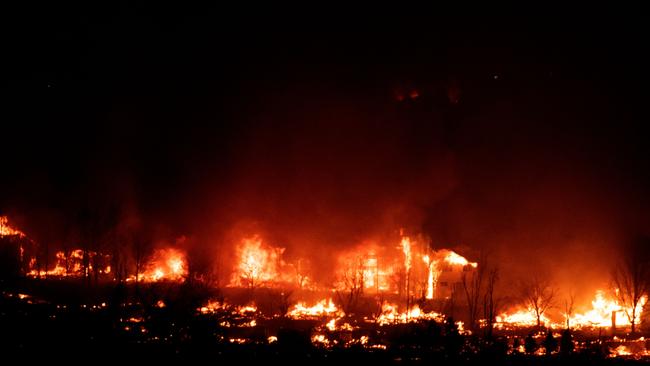 Flames engulf homes in the town of Superior in Boulder County, Colorado. Picture: AFP