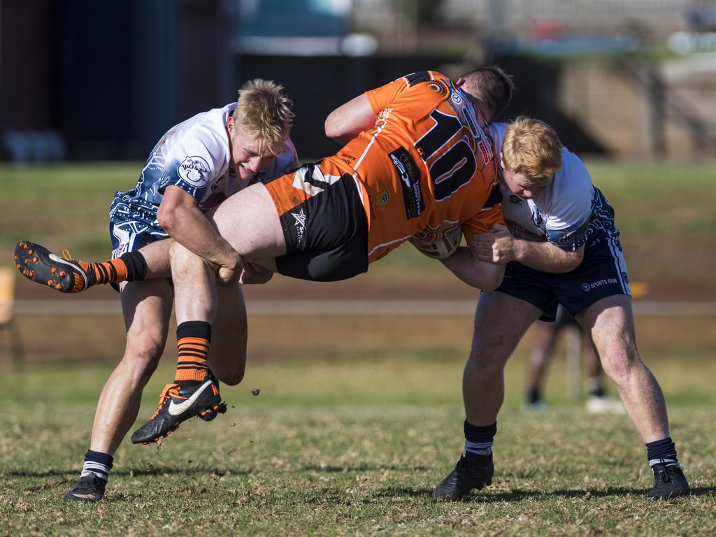 Brothers A-grade player Flynn Kaiser Capewell (left), lined up for the Western Clydesdales Colts on the weekend. Picture: Kevin Farmer.