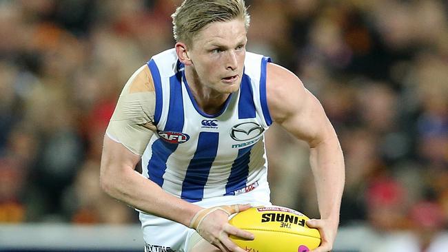 Jack Ziebell uses the ball very well but North Melbourne need to surround him with more players with good skills. Picture: Michael Klein