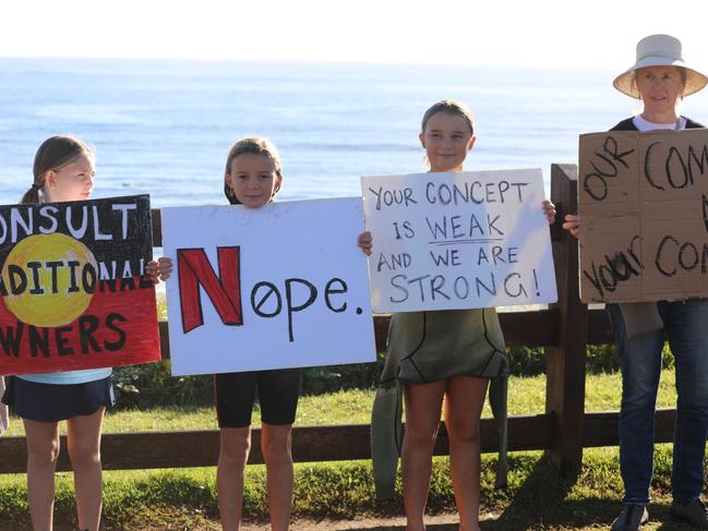 A local protest mounted against Netflix reality show Byron Baes. Picture: Liana Boss