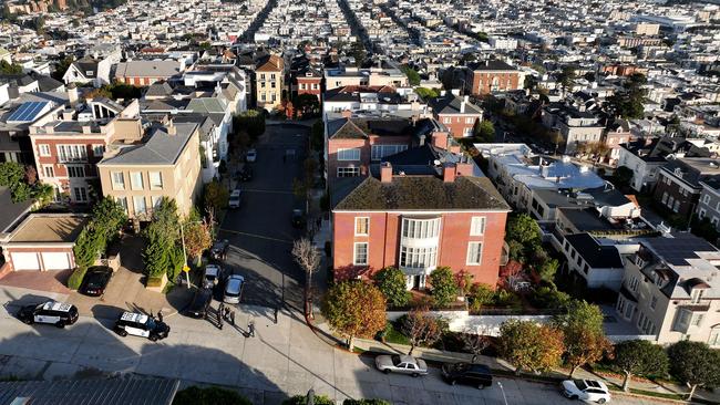 An aerial view of the Pelosi home in San Francisco. Picture: AFP