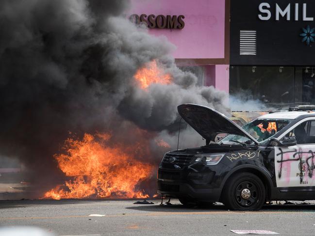 Demonstrations are being held across the US after George Floyd died in police custody on May 25. Picture: Mark Ralston