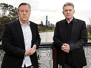 Andrew Fraser and Malcolm Rosenes who have collaborated a book on Victorian Police corruption. Picture: Ellen Smith