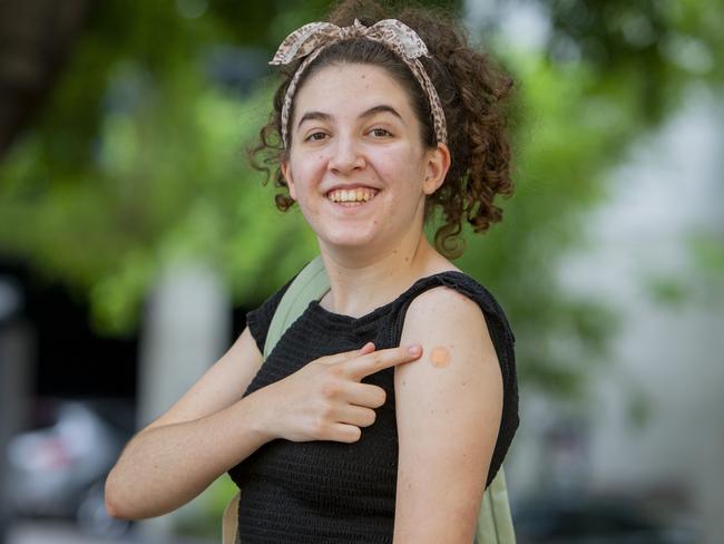 Ella Herring, 18, is now fully vaccinated. Picture: Jerad Williams