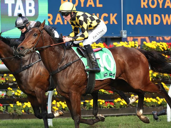 SYDNEY, AUSTRALIA - JULY 06: Zac Lloyd riding  Clear Thinking  wins Race 4 TAB Highway Handicap during Sydney Racing at Royal Randwick Racecourse on July 06, 2024 in Sydney, Australia. (Photo by Jeremy Ng/Getty Images)