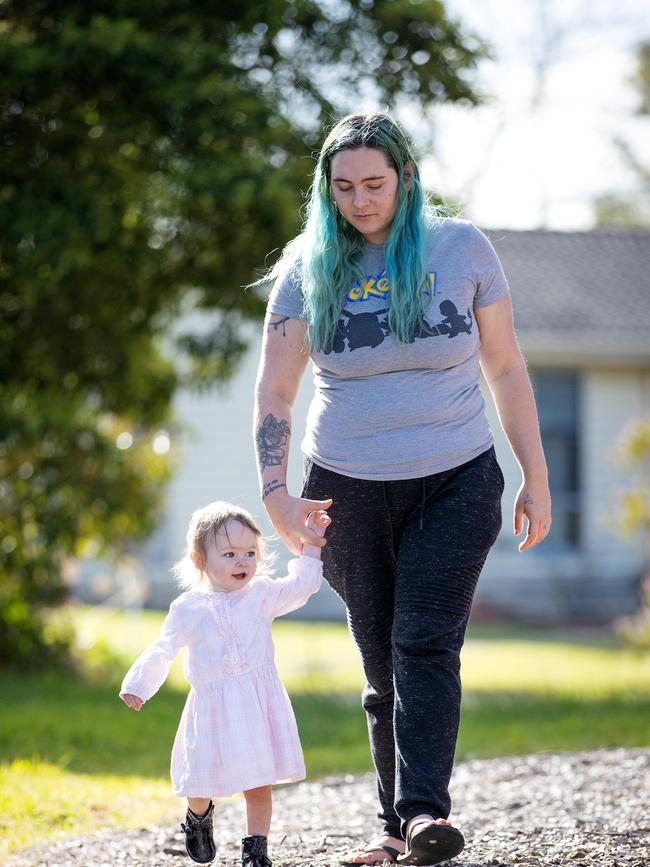 Ms Bowman, 24, pictured with daughter Raven. Picture: Mark Stewart