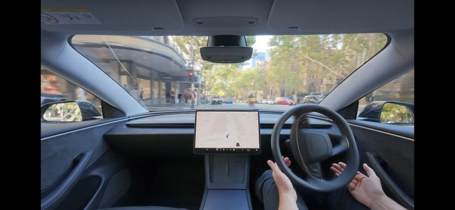 Tesla tests full self driving (FSD) technology in Melbourne, Australia. Picture: Supplied