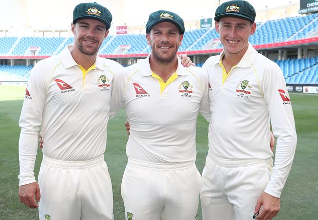 Debutants Travis Head, Aaron Finch and Marnus Labuschagne.