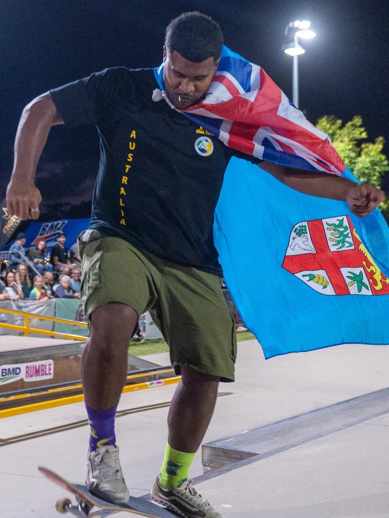 Maikeli Uluilakeba at Rumble On The Reef Sugar Bowl Skatepark Saturday 23 September 2023 Picture:Michaela Harlow