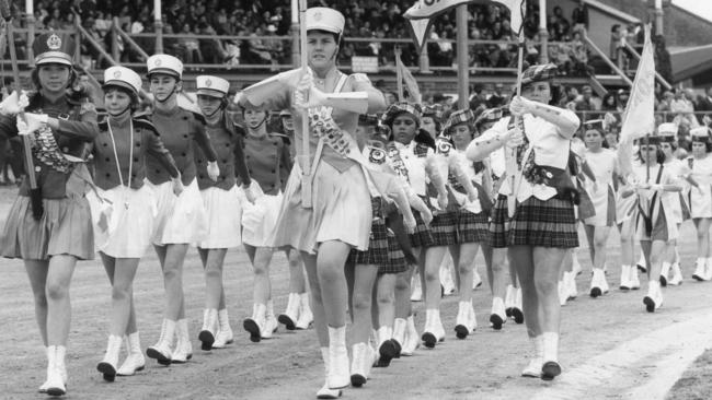 Marching girls at the Royal Adelaide Show in 1968.