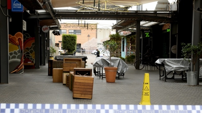 The Barkly Square Shopping Centre in Brunswick in Melbourne's inner north remains closed after this morning's stabbing. Picture: NCA NewsWire / Andrew Henshaw
