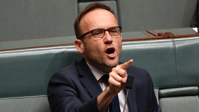 Greens Member for Melbourne Adam Bandt during Question Time in the House of Representatives at Parliament House in Canberra, Thursday, May 24, 2018. (AAP Image/Mick Tsikas) NO ARCHIVING