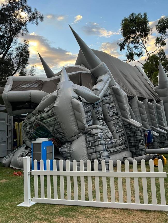 A man has been arrested and charged after he allegedly vandalised the inflatable church with a knife. Picture: Antimo Iannella