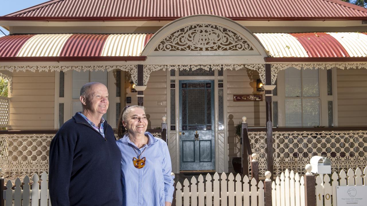 Michael and Janice Routledge from The Cosy Cat Cottage in Boulton Terrace. Picture: Nev Madsen.